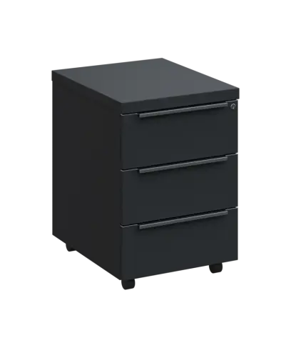 SIKC - 00 kontejner pojízdný, 3-zásuvkový, deska 18 mm, centrální zámek, antracit